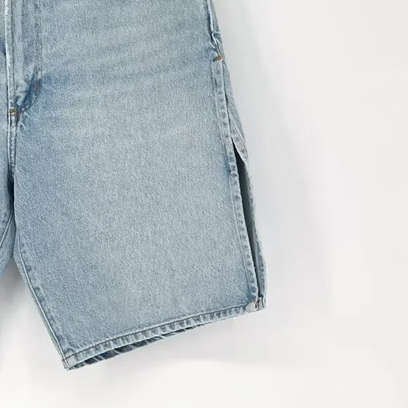 AGOLDE Vida Split Seam Denim Shorts Women’s Size 28 Light Wash Casual - Picture 3 of 6